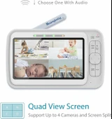 Moonybaby 5" HD Düşük EMF Kablosuz Bebek Monitörü, Kameralı ve Sesli - 3