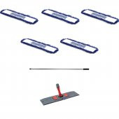 Orlon Mavi Statik Toz Mop Takımı Seti - 60 Cm. - 5 Adet Mop + Mop Tutucu + Sap - 1 Takım - 1