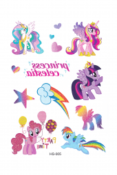 Simli Dövme Serisi Celestia Pony Simli Çocuk Dövmesi - 1