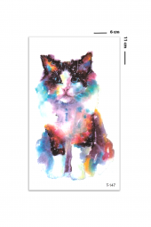 Renkli Pisicik Geçici Kedi Dövmesi - 2