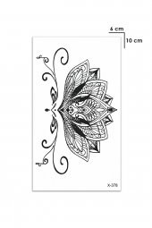 Hint Motifli Lotus Çiçeği Kalça Bel Geçici Dövme Tattoo - 2