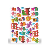 Hayvanlar Alemi Renkli 3 Boyutlu Sticker Çocuk Çıkartmaları thumbnail 1