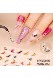 Renkli Gözler ve Yılan Tırnak Sticker Nail Art thumbnail 2