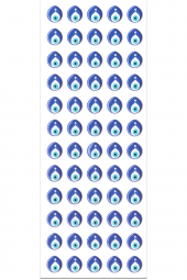 60 Adet Kendinden Yapışkanlı Nazar Boncuğu Sticker - 1