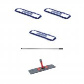 Orlon Mavi Statik Toz Mop Takımı Seti - 80 Cm. - 3 Adet Mop + Mop Tutucu + Sap - 1 Takım - 1