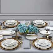 Schafer Adel Self Yemek Takımı 56 Parça-Gold - 2