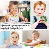 südor parmak boyası resim defteri baskı seti ponpon fırçalı - 3
