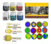 novacolor parmak boyası resim defteri baskı seti ponpon fırçalı thumbnail 1