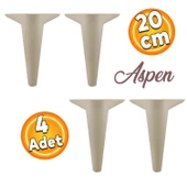 Aspen Lüks Mobilya Kanepe Koltuk Tv Ünitesi Konsol Ayağı Ayakları 20 Cm Krem (4 ADET) thumbnail 1