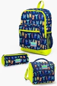 Coral High Kids Lacivert Neon Sarı Monster Desenli 3'lü Okul Çanta Seti - Kız ve Erkek Çocuk - 1