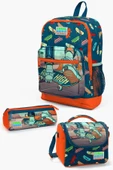 Coral High Kids Civit Neon Turuncu Kaykay Desenli 3'lü Okul Çanta Seti - Erkek Çocuk - 1