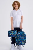 Coral High Kids Lacivert Mavi Dinazor Desenli 3'lü Okul Çanta Seti thumbnail 2