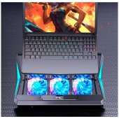 Coofbe Led Işıklı Ultra Sessiz 6 Adet Soğutma Fanlı Laptop Soğutucu Yükseklik Ayarlı Laptop Standı thumbnail 7