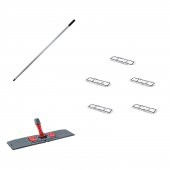 Tablet Palet Nemli Yedek Mop Takımı Seti - 5 Ad 80 Cm. Nemli Mop + Katlanır Aparat + Metal Sap - 1