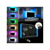 TV Arkası USB Led Işık RGB Şerit Led 3x50 cm (Kumandalı Hazır set) - 1