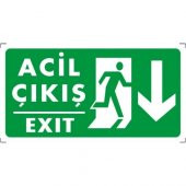 ESER - Acil Çıkış Aşağı (Levha) 30x10 - 1