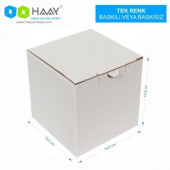 HAAY AMBALAJ 10,5x10,5x10,5cm Beyaz E-ticaret Kargo Kutusu (50 Adet) - 1