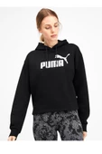 Puma ESS Cropped Logo Hoodie Kadın Sweatshirt Siyah XS-XL - 3
