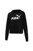 Puma ESS Cropped Logo Hoodie Kadın Sweatshirt Siyah XS-XL - 1