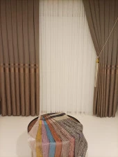 NİVEMESHOME BLANCHE KAHVE 1/3 SIK PİLE FON PERDE APM - 1