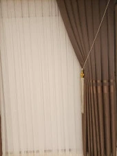 NİVEMESHOME BLANCHE KAHVE 1/3 SIK PİLE FON PERDE APM - 3