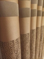 NİVEMESHOME BLANCHE KAHVE 1/3 SIK PİLE FON PERDE APM - 6