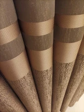 NİVEMESHOME BLANCHE KAHVE 1/3 SIK PİLE FON PERDE APM - 8