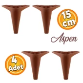 Aspen Lüks Mobilya Kanepe Koltuk Tv Ünitesi Baza Ayağı Ayakları 15 Cm Kahverengi Ayak (4 ADET) thumbnail 1
