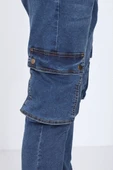 Erkek Koyu Mavi Kargo Cepli Jogger Pantolon - 5