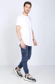 Erkek Koyu Mavi Kargo Cepli Jogger Pantolon - 4