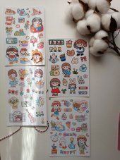 Kawaii Kız Tema Etiket Sticker Set - 1