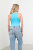 Çıtçıt Detaylı Esnek Body Mavi - 5