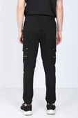 Erkek Siyah Kargo Cepli Jogger Pantolon - 3