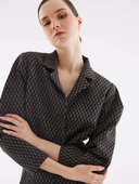 Desenli Pileli Hardal Ceket thumbnail 3