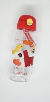 Gıpta Cool-J Medium 600ml Sarı-Kırmızı Kilitli Tritan K7550 Matara - 1
