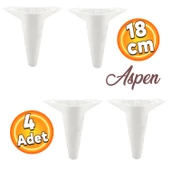Aspen Lüks Mobilya Kanepe Koltuk Tv Ünitesi Konsol Ayağı Ayakları 18 Cm Beyaz Ayak (4 ADET) - 1