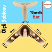 Aspen Lüks Mobilya Kanepe Koltuk Tv Ünitesi Baza Ayağı Ayakları 14 Cm Krem Köşe Ayak (4 ADET) thumbnail 3