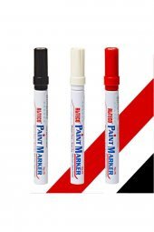 Silinmez Su Geçirmez Keçeli Renkli Lastik Çizme Boya Kalemi Beyaz - 2