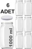 6 Adet Cam Şeffaf Metal Kapaklı Domates Konserve Reçel Kavanozu - 1