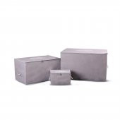 CUTY HOME OK HOME EV TEKSTİL BASKILI GRİ HURÇ 3LÜ SET - 1