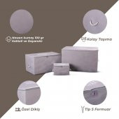 CUTY HOME OK HOME EV TEKSTİL BASKILI GRİ HURÇ 3LÜ SET - 2