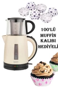 Krem Optimal Plus Elektrikli Çay Makinesi 100lü Muffin Kalıbı Anneler Günü Özel - 1