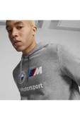 Puma BMW MMS ESS Hoodie Fleece Erkek Sweatshirt Gri S-XXL - 3