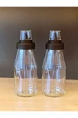 2 Adet 720 Ml Akıllı Damlatmaz Cam Yağlık Sirkelik Seti Sızdırmaz Sosluk thumbnail 6