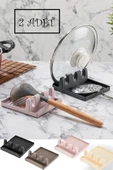 2 Adet Kirli Kaşıklık Kepçe Altlığı Tencere Kapak Tutucu Ve Kaşıklık - Tencere Kapağı Standı thumbnail 1