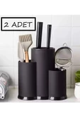 2 Adet Rita Tezgah Üstü Bölmeli Kaşık Bıçak Standı Siyah Kaşıklık Bıçaklık Düzenleyici Organizer thumbnail 1