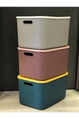 3 Adet Mix 21 Lt Storage Çok Amaçlı Dolap Içi Düzenleyici Kutu - Oyuncak Ve Çamaşır Sepeti - 6
