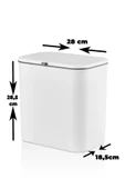 Beyaz Fonksiyonel Kapaklı Banyo Ve Mutfak Tezgah Üstü Çöp Kovası - 3