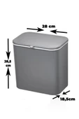 Gri Fonksiyonel Kapaklı Banyo Ve Mutfak Tezgah Üstü Çöp Kovası - 4