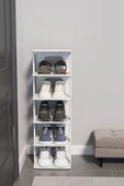 Lüx Yeni Model Modern 5 Katlı Ayakkabılık Beyaz Renk Portatif Ayakkabı Standı 5 Katlı thumbnail 1